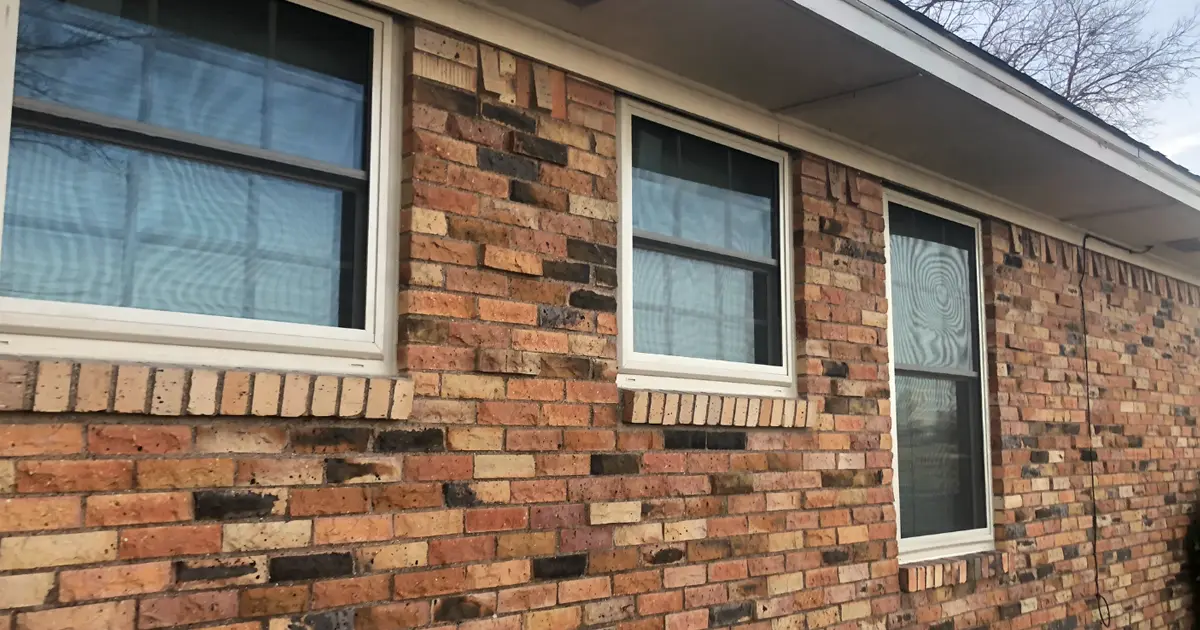 New windows on brick home
