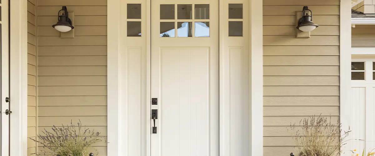 white door with small windows
