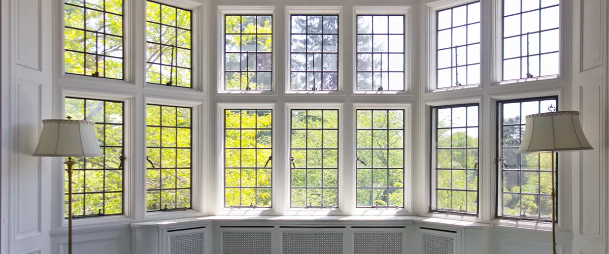 classic whitw wooden windows