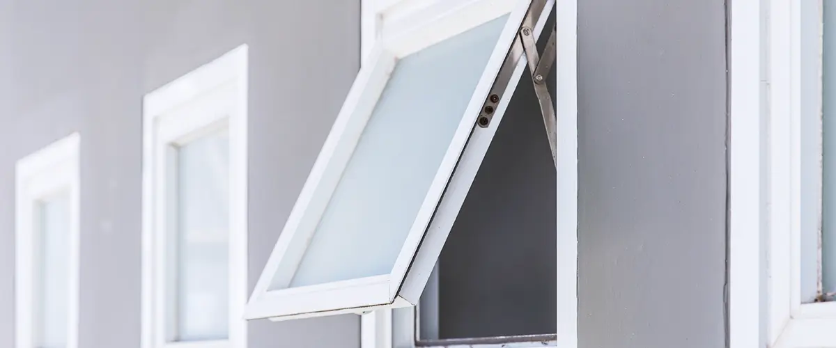 White awning window installation