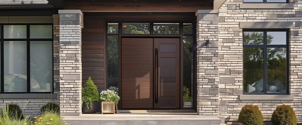 fiberglass brown door house front