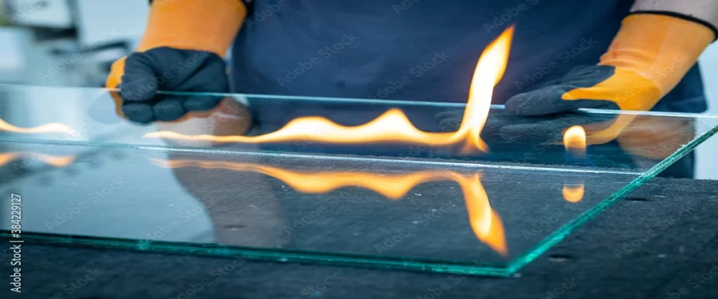 Cutting laminated glass, Burning through the foil connecting the glass panes