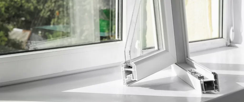 a cross-section of a modern window