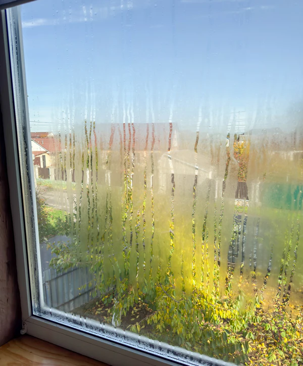 Large panoramic view of a modern home undergoing extensive water damaged window repair to prevent mold growth.